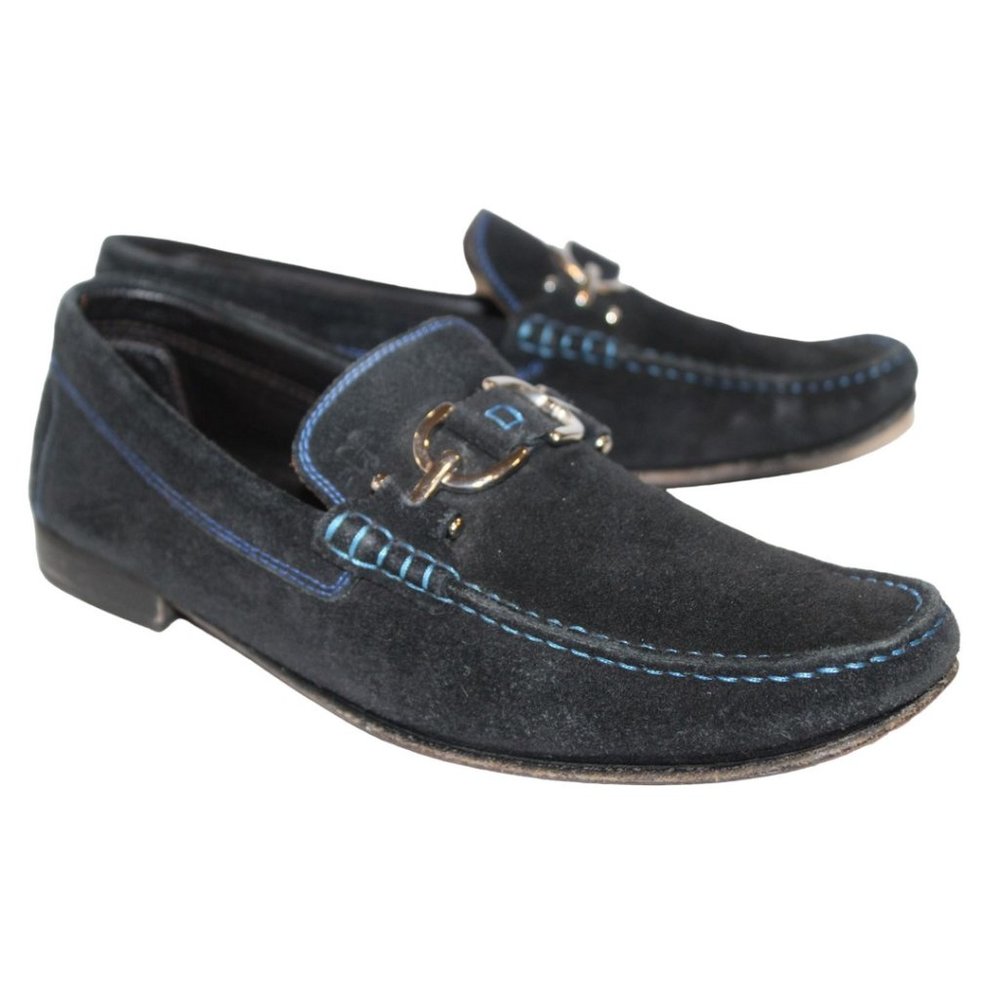 DONALD PLINER Mens Dacio2 Black Suede Horsebit LOAFERS / SHOES Slip-On Sz 11.5